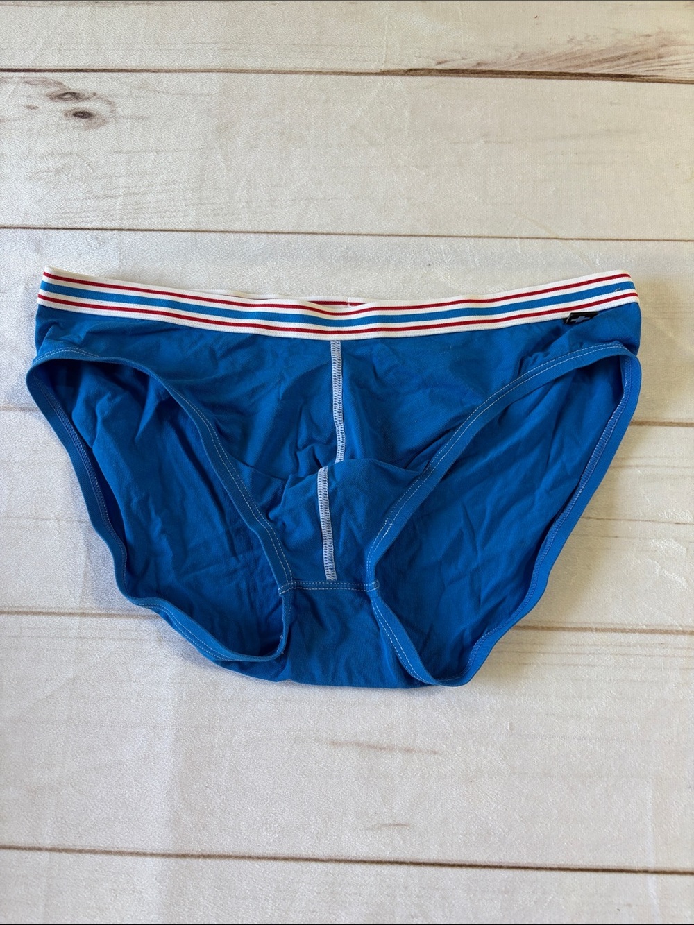 Andrew Christian Striped Waistband Briefs Pack - Blue, Red, Navy - Picture 2 of 10